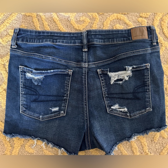 American Eagle Outfitters Size 16 Stretch Hi-Rise Shortie Denim Shorts - Picture 2 of 7